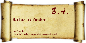 Balozin Andor névjegykártya
